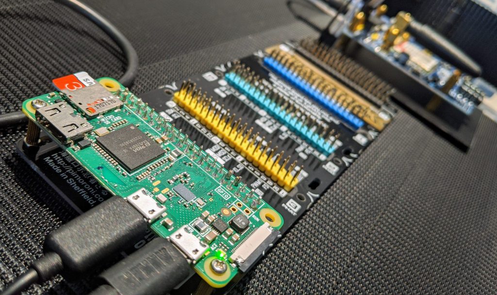 Raspberry Pi Zero W with the Pimoroni PhatStack and SIM808 development board
